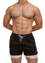Black Workout Short with Compression Pants