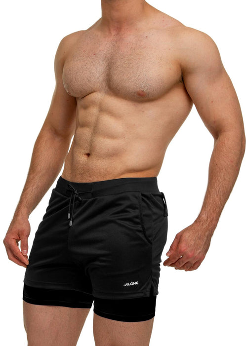Black Workout Short with Compression Pants