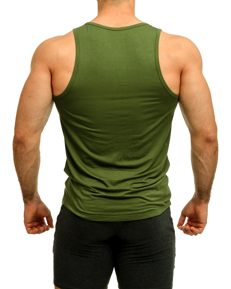 Solid Olive Green Tank Top - Tank Tops