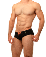 Solid Black Brief Seamless Front - Swimbriefs