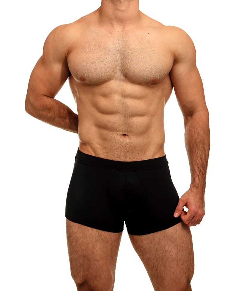 Solid Black Boxer Brief - Swimbriefs