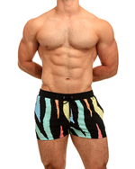 Black and Neon Zebra Swimshort - Swimshorts