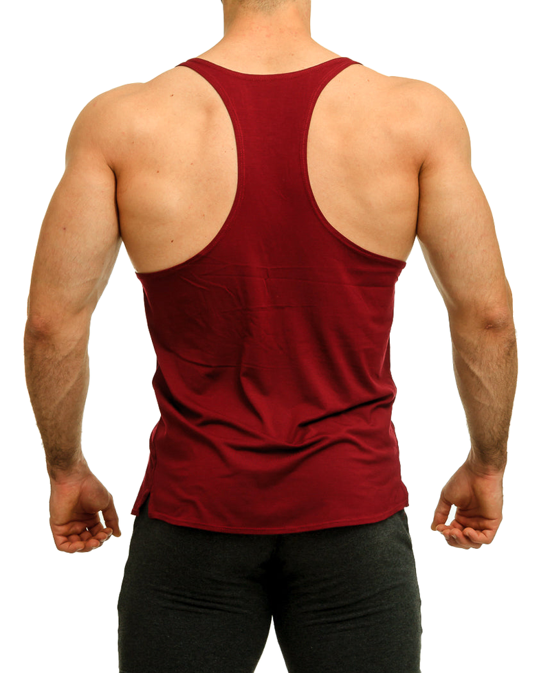 Red Wine Racer Back Tank Top - Tank Tops