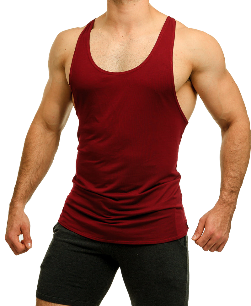 Red Wine Racer Back Tank Top - Tank Tops