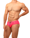 Solid Dark Pink Swimbrief  with Seamless Front - Swimbriefs