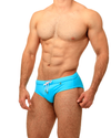 Solid Light Blue Swimbrief  with Seamless Front -  Swimbriefs