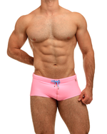 Solid Light Pink SquareCut Brief - Swimbriefs
