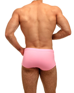 Solid Light Pink SquareCut Brief - Swimbriefs