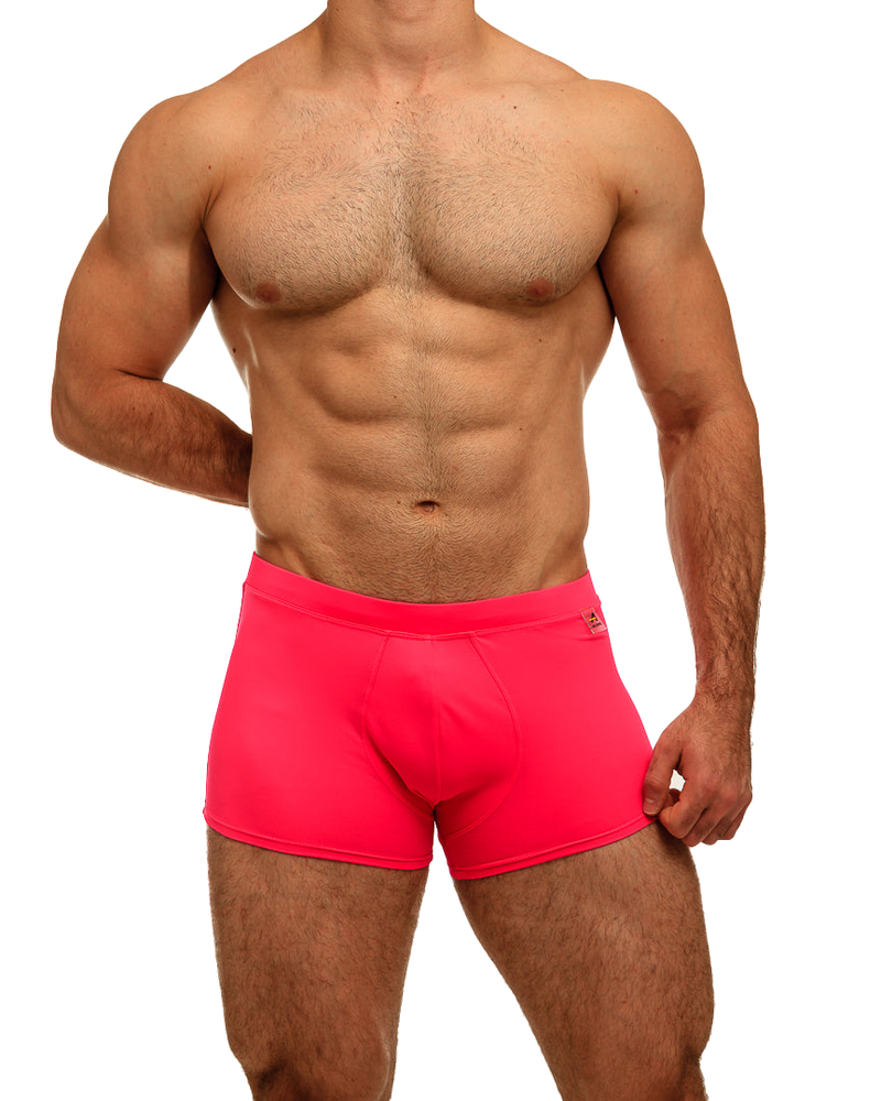 Solid Dark Pink Boxer Brief - Swimbriefs